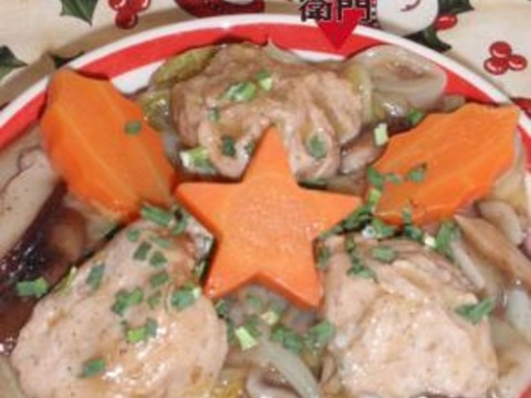 中華風クリスマス？白菜と肉団子のオイスター中華煮
